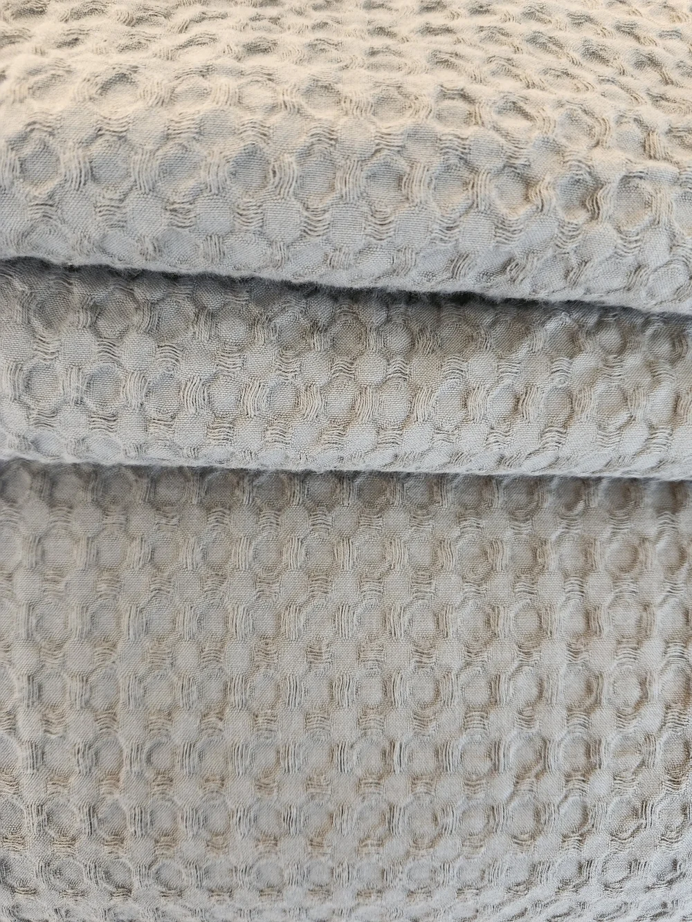 Quince Organic Luxe Honeycomb Duvet Set Olive Full Queen EUC